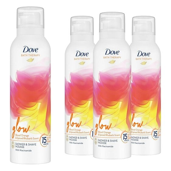 Dove Bath Therapy Glow Shower & Shave Mousse with Niacinamide 200ml 4 Pack