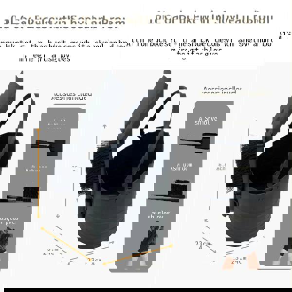 Gr8 Home Metal 10L Coal Bucket Brush Shovel Set Charcoal Fireside Bin Ash Log Scuttle Hod