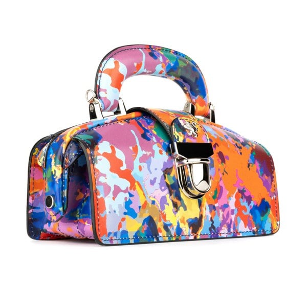 Embassy London Gazelle Mini - Summer Colours - Mini structured bag in colourful genuine leather and key