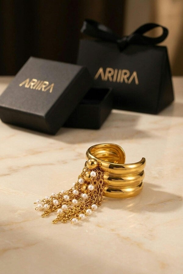 ARIIRA Jacinta Gold Tone Multi Band Ring