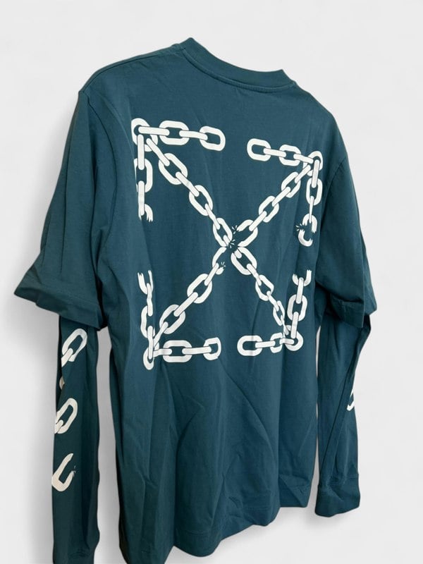 Off-White Chain Arrow Double Sleeve Green White