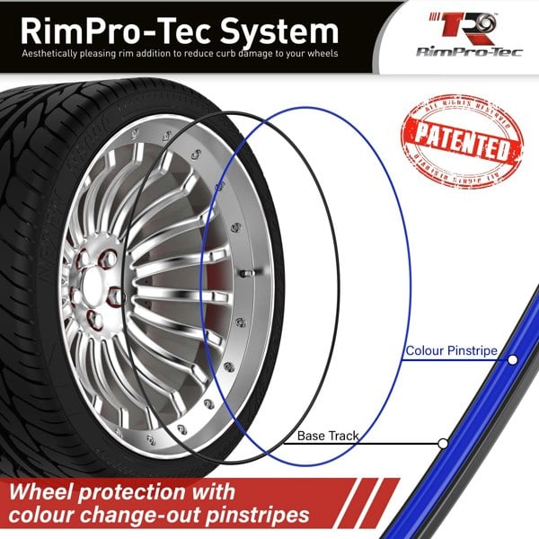RimPro-Tec Group 4x Black Base's 4x Dark Blue Pinstripe's / RimPro-Tec® Wheelbands™ car wheel styling kit