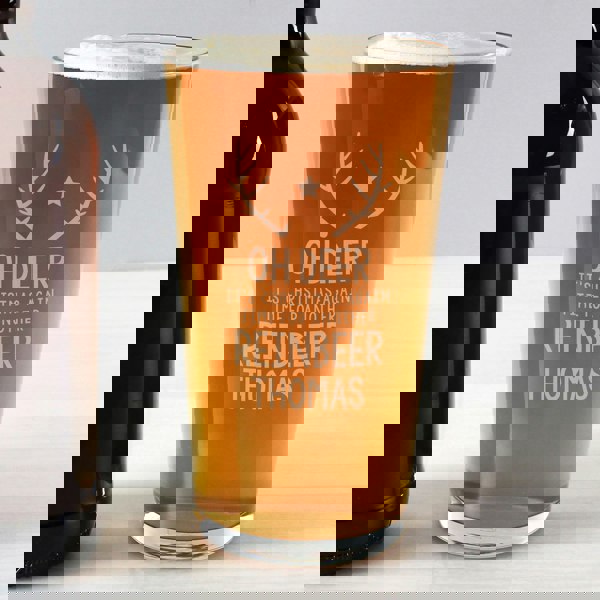 Personalised Memento Company Personalised Time For A Reinbeer Pint Glass
