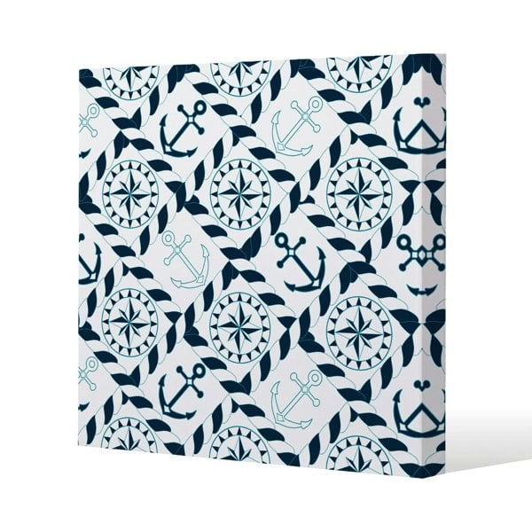 Benjamin Tate Design Blue Nautical Elements (Canvas Print)