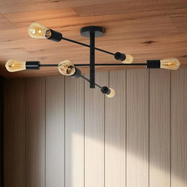 Pagazzi Lighting Gosto 6 Light Semi Flush Ceiling Light Black