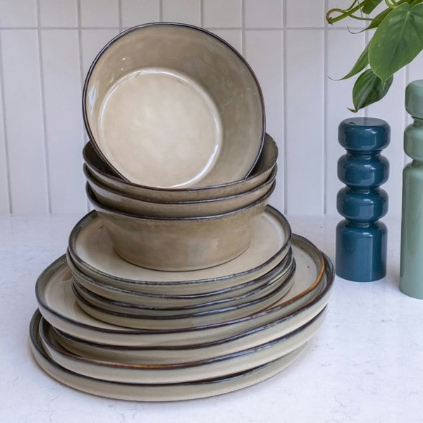 Scandi Home Oslo Oatmeal Reactive Glaze 12 Piece Set