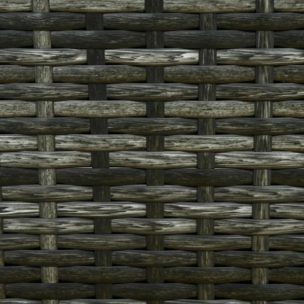Close-up of grey PE rattan woven texture for sun lounger frame