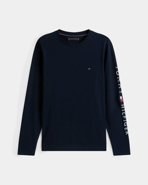 Tommy Hilfiger Tommy Logo Mens Long Sleeve T-Shirt - Navy Blue