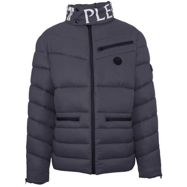 Plein Sport Padded Bold Logo Jacket - Grey