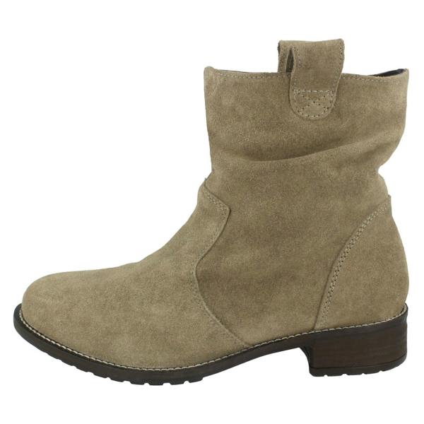 Leather Collection Ladies Leather Collection Mid Heel Slouch Boots