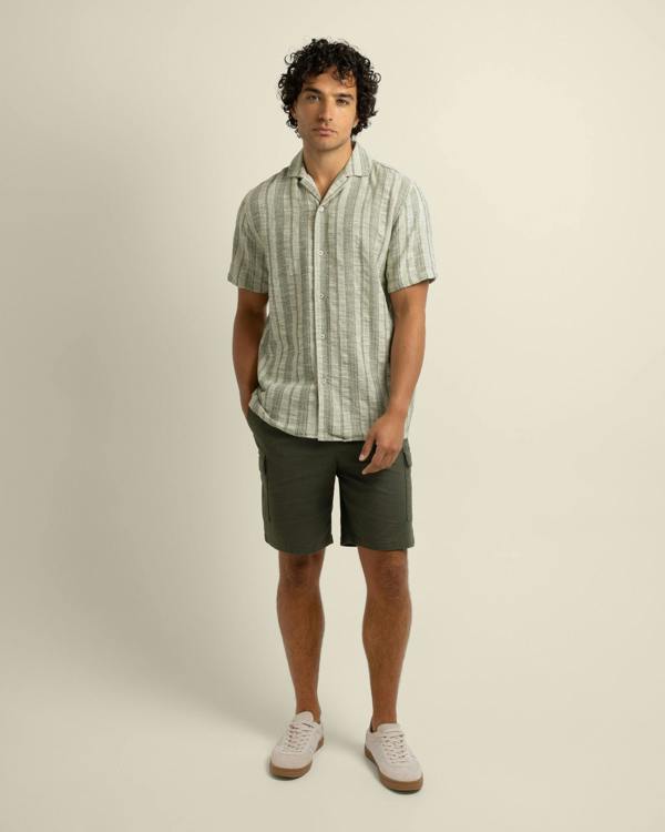 Larsson & Co Aric - Jacquard Stripe Short Sleeve Shirt