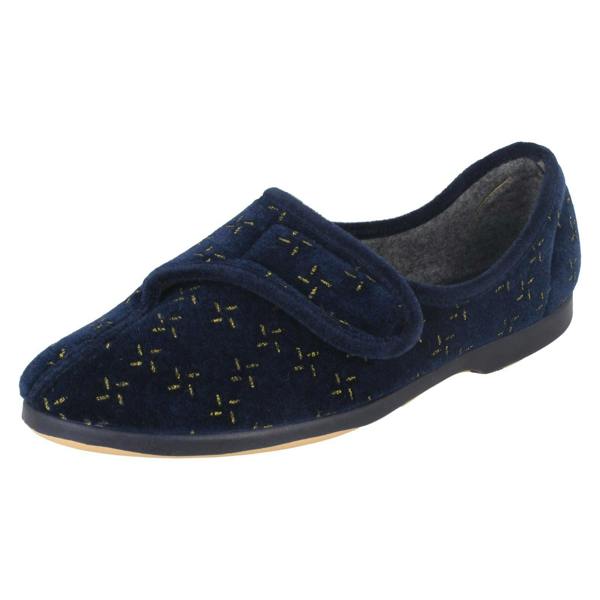 Ladies Ladylove Single Strap Textile Slippers - Emily