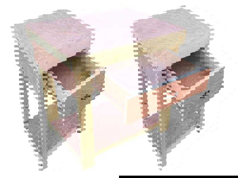 Wooden eucalyptus Top Workbench – Durable Tool Cabinet with Multiple Drawers, Ideal for Dry Indoor Spaces Such as Garages, Workshops, and Studios