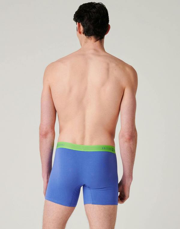 British Boxers Men's Cotton Stretch Trunks – Key Lime Blue