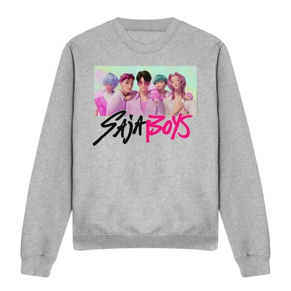 K-Pop Demon Hunters Unisex Adult Saja Boys Photo Frame Sweatshirt - Heather Grey