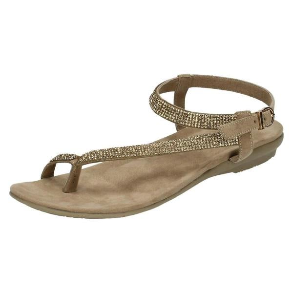 Leather Collection Ladies Leather Collection Y Strap Toe Loop Sandals