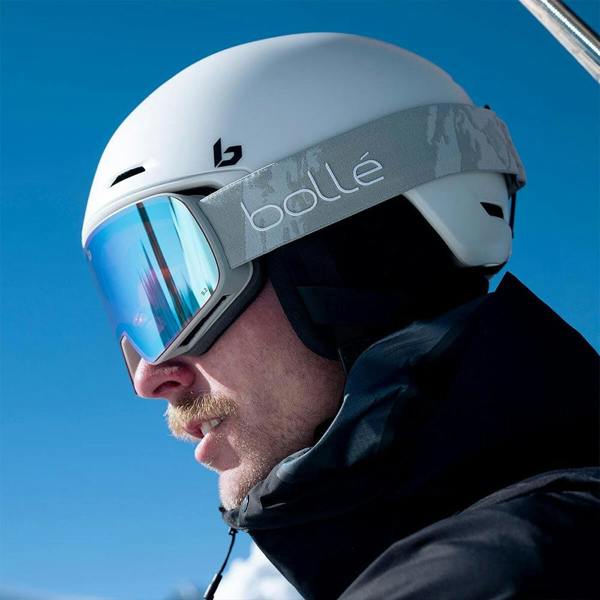 Bolle NEVADA - Matte Grey Camo with Azure Lens