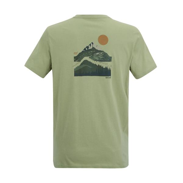 Regatta Mens Breezed Moon Mountain T-Shirt - Light Sage - 