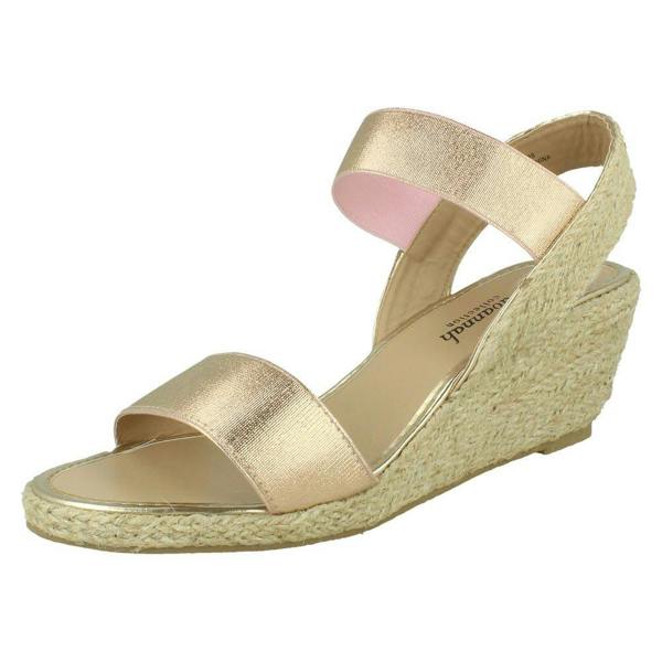 Savannah Ladies Savannah Elasticated Strap Wedge Heeled Sandals F2301