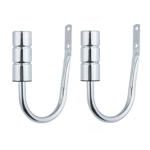 A.Unique Home Pair of Plain Barrel Metal Holdbacks (Pair of Holdbacks) - Nickel