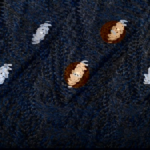 Aran Cable Button Shawl Neck Poncho - Cozy Knitwear for Women