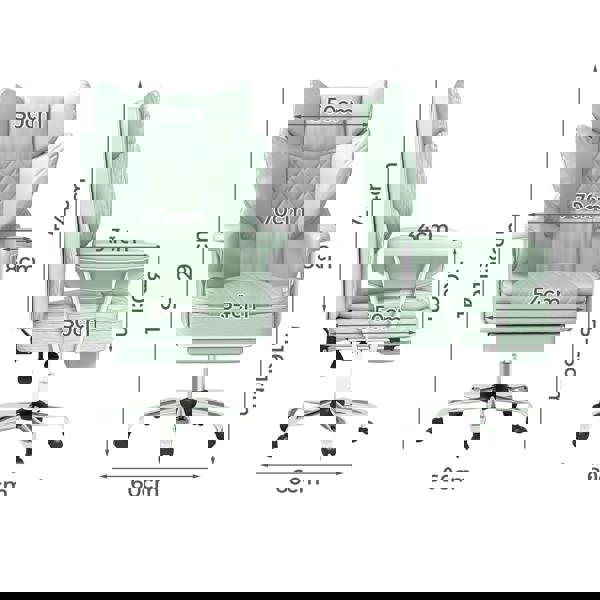 Levede Office Desk Chair Big and Tall for Heavy People with Footrest PU Green