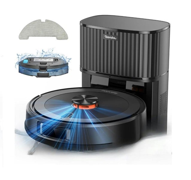 Teendow Robot Vacuum Cleaner with Suction Station 3000Pa Suction Power Pet Friendly (D10S Max)