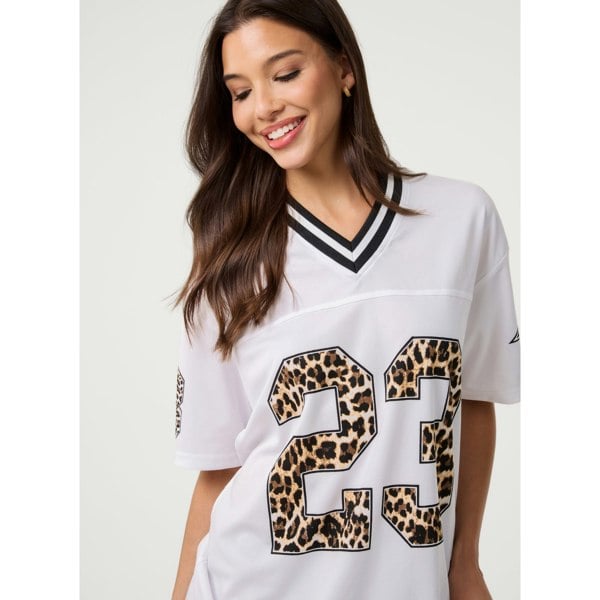 Pink Vanilla Leopard Detail Sports Jersey
