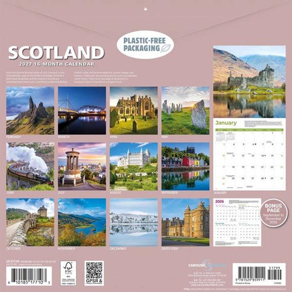 Scotland Calendar 2027, Wall Calendars, Month To View, Travel, Gift