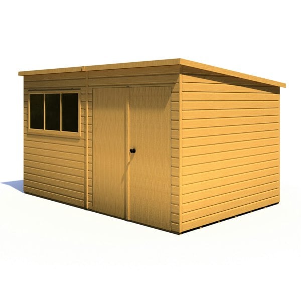 Shire Ranger 12x8 Double Door Premium Pent interlock Shiplap Shed - Best Shed