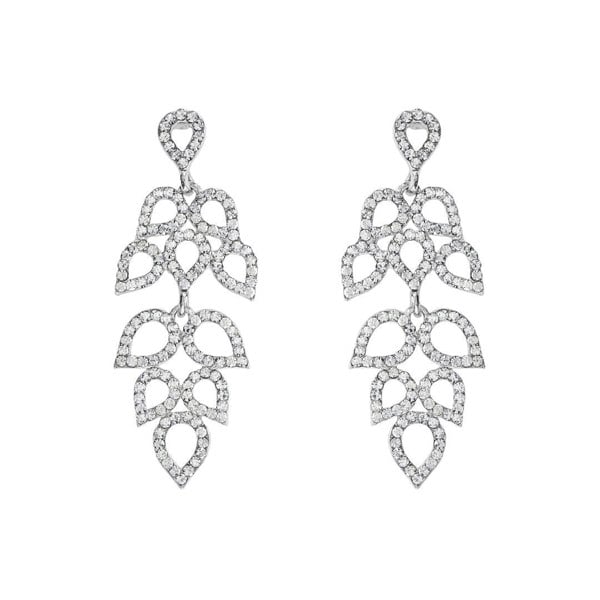 loveRocks Filigree Crystal Leaves Chandelier Earring
