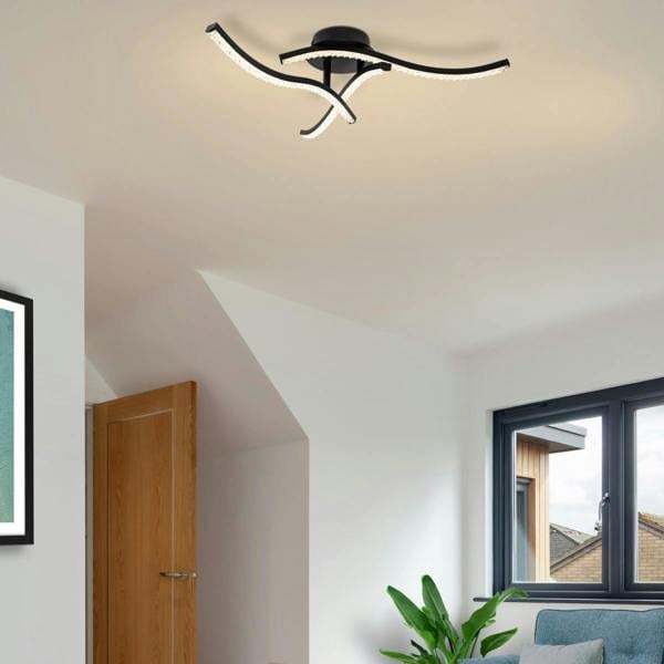 COSYLYTE Kenworth 3 Light Integrated LED Wavy Ceiling Light