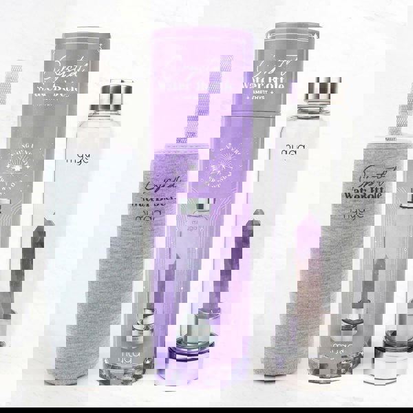 Myga Amethyst Crystal Glass Water Bottle