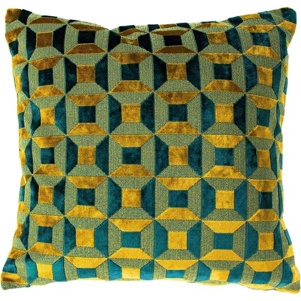 Paoletti Empire Cushion Cover - Teal/Gold - 