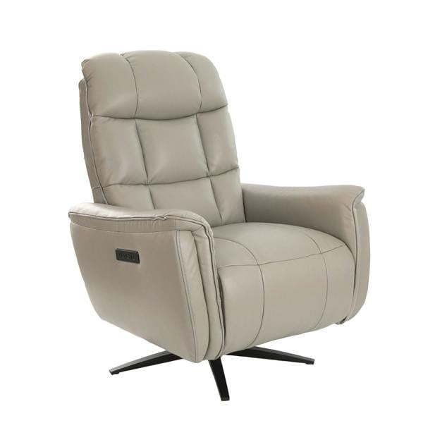 Angel Cerdá Grey leather swivel armchair 5114