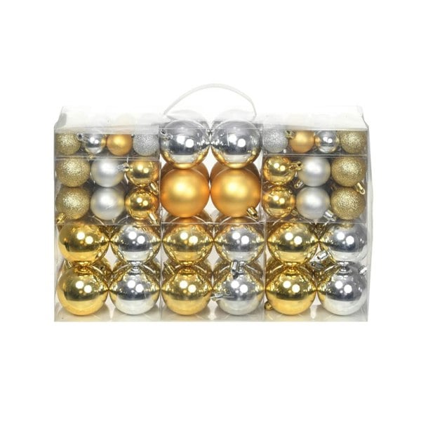 Berkfield Christmas Balls 100 pcs Silver/Gold