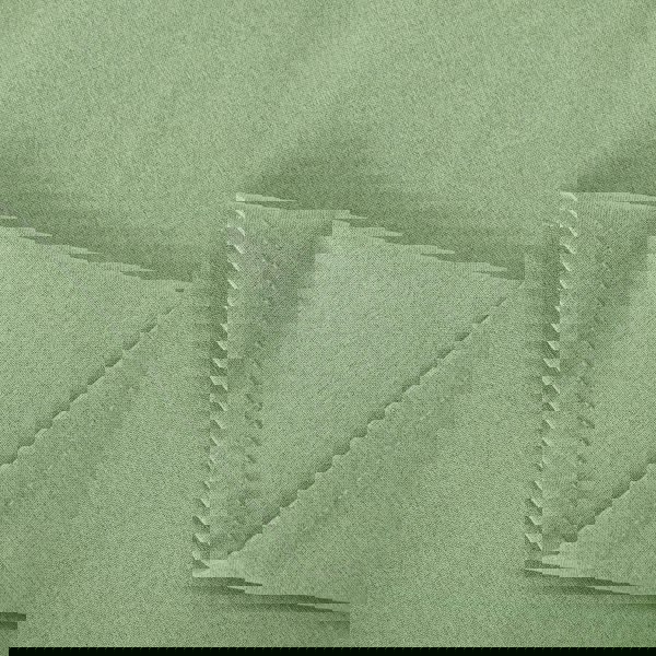 Olive Green Linen Blackout Eyelet Curtains - 46x54 Inch Drop - 2 Panel Image 3