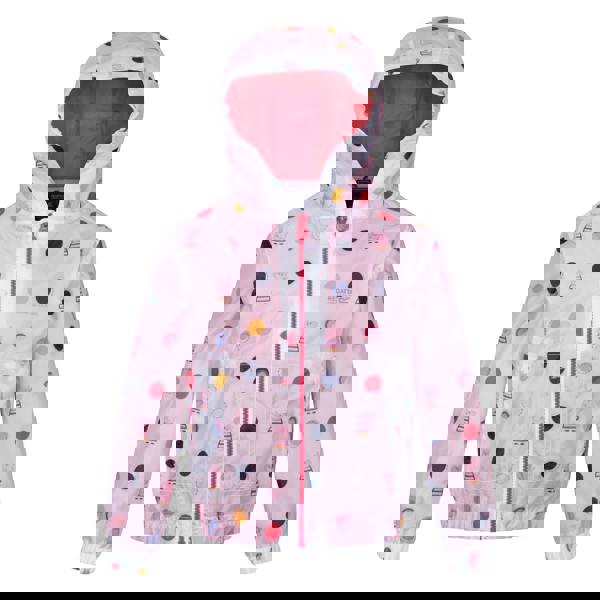 Regatta Childrens/Kids Peppa Pig Polka Dot Hooded Waterproof Jacket - Light Pink - 