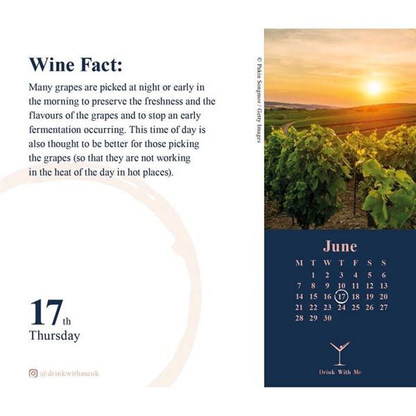 Drink With Me, Wine Wisdom Desk Calendar 2027, Desk Calendars, Day To View, Lifestyle, Gift