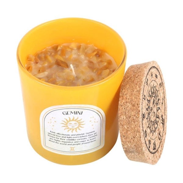 Something Different Gemini Lavender & Cedarwood Citrine Scented Candle - Yellow/Brown