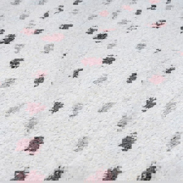 Moodi Shaggy Grey/Purple Rug, dots design, underfloor heating rug | THE RUGS