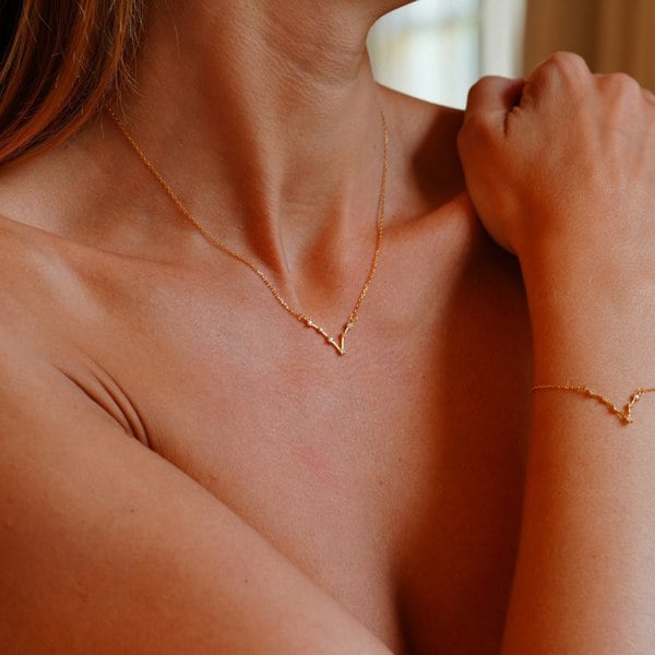 Gold Trip Pisces Zodiac Constellation Necklace