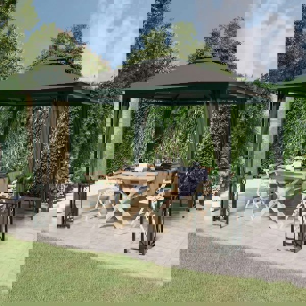 Berkfield Gazebo with Sidewalls&Double Roofs 3x3 m Anthracite