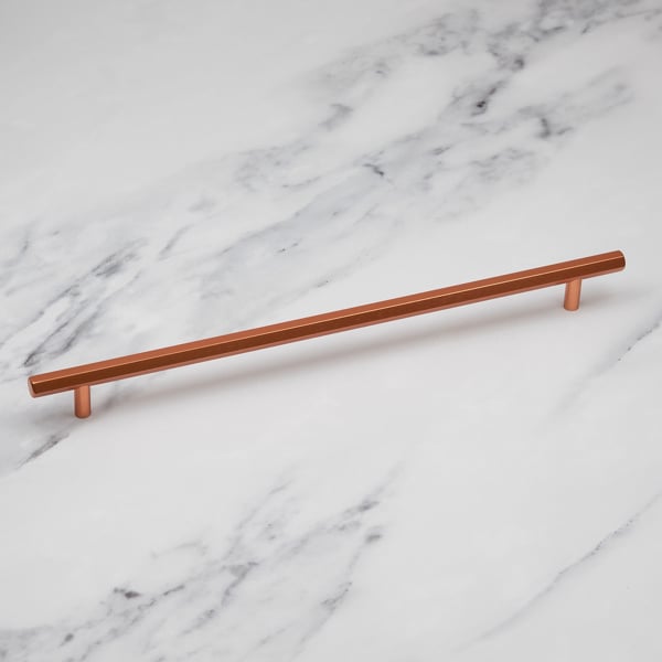Handle & Home Rose Gold Hexagon T-Bar Cabinet Handle & Knob