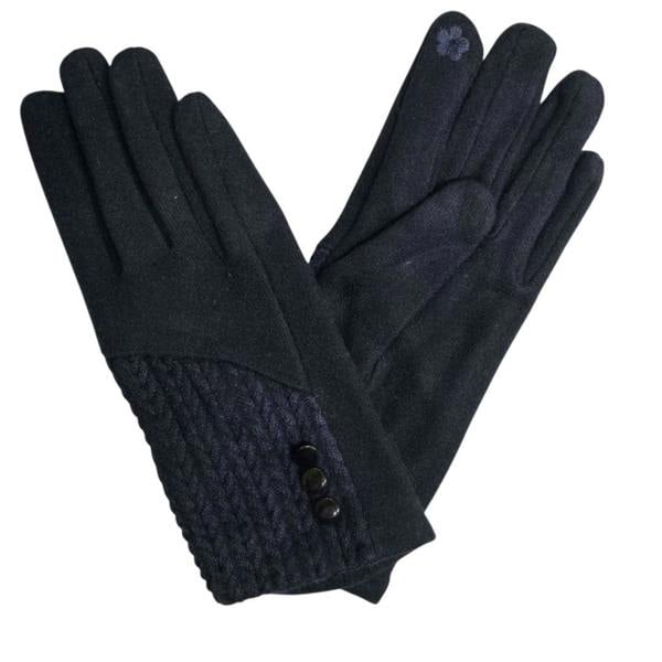 Love EMVY Cashmere Blend Gloves With Button Detailing