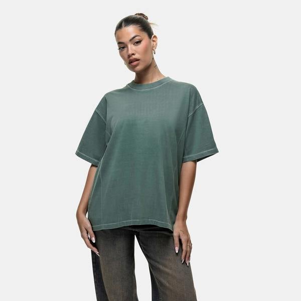 Good For Nothing Green Vintage Oversized T-Shirt - Green Image 4