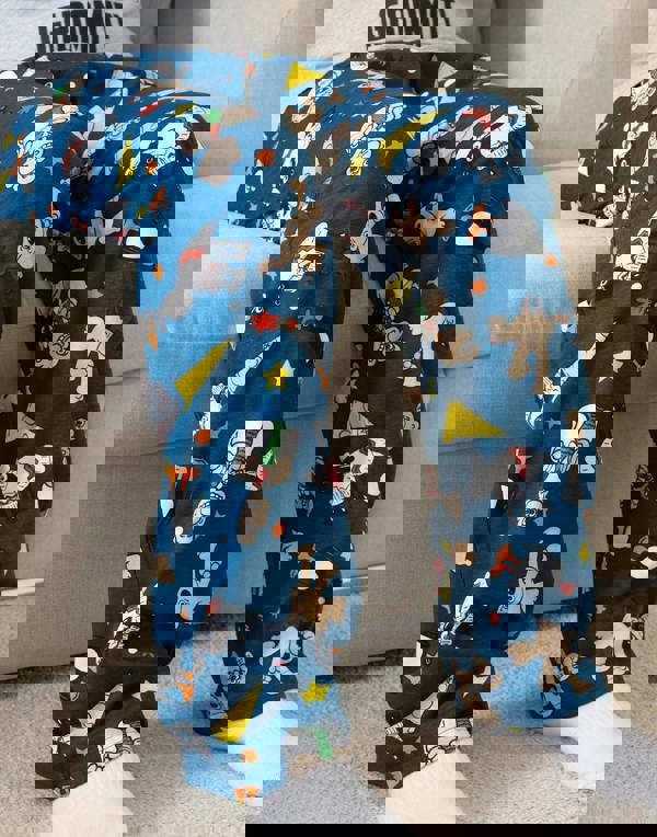 Wallace And Gromit Mens Grey Character Short Sleeve Long Leg Pyjama Set