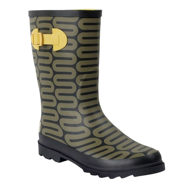 Regatta Womens Orla Kiely Spinning Flower Mid Calf Wellington Boots - Olive