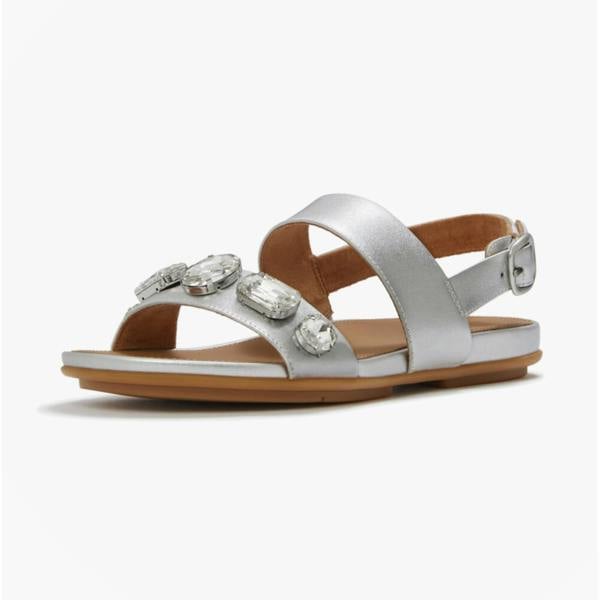 FitFlop FitFlop GRACIE ULTRA Womens Cross Strap Sandals Silver