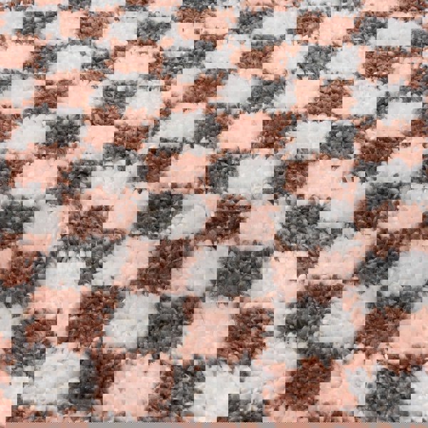 Moodi Shaggy Brown Rug, Tartan design, soft and comfortable pile | THE RUGS